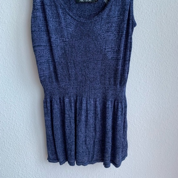 NIC+ZOE Navy Silk Mix Tank SP - Picture 5 of 5